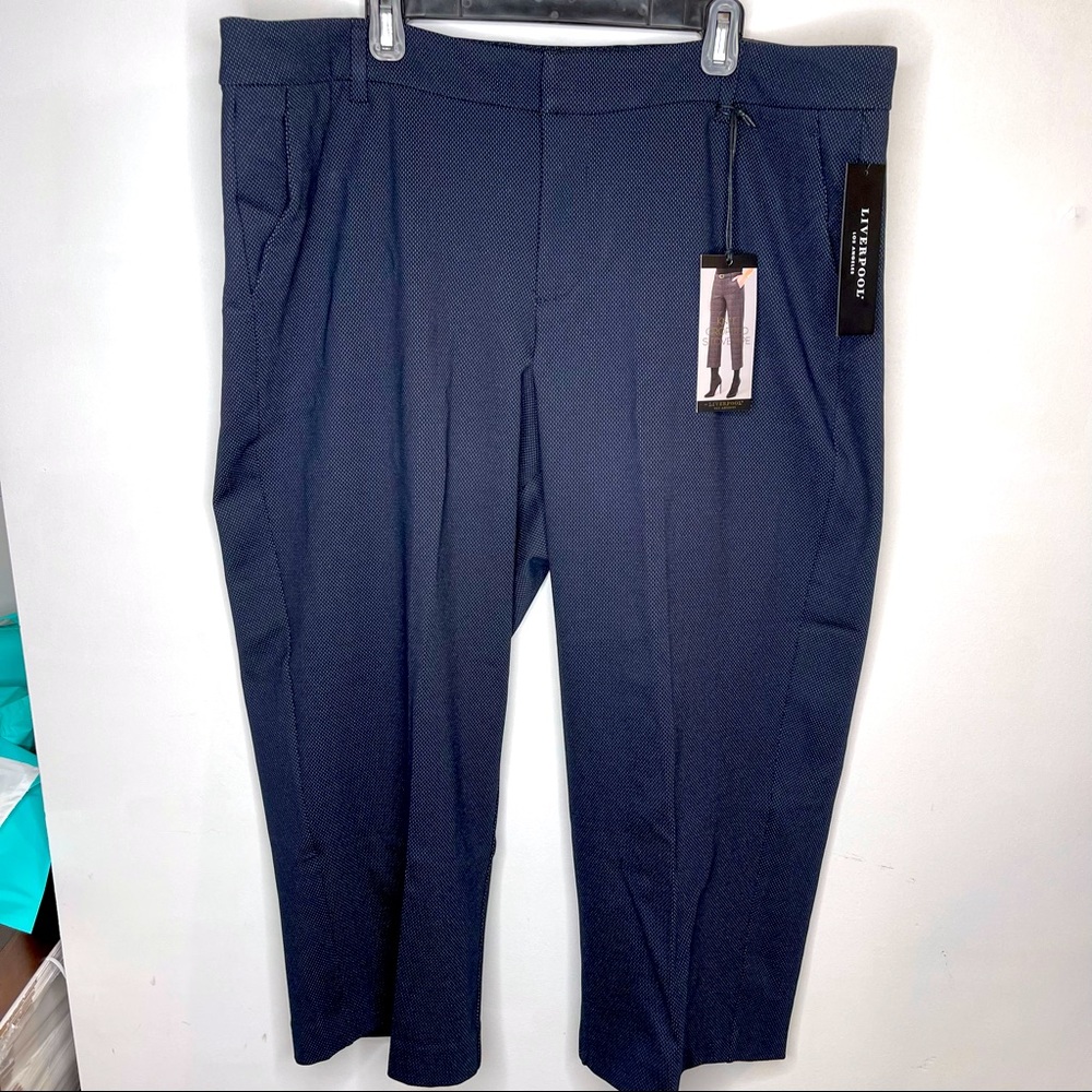 Liverpool Plus 20W Knit Cropped Stovepipe Navy NWT